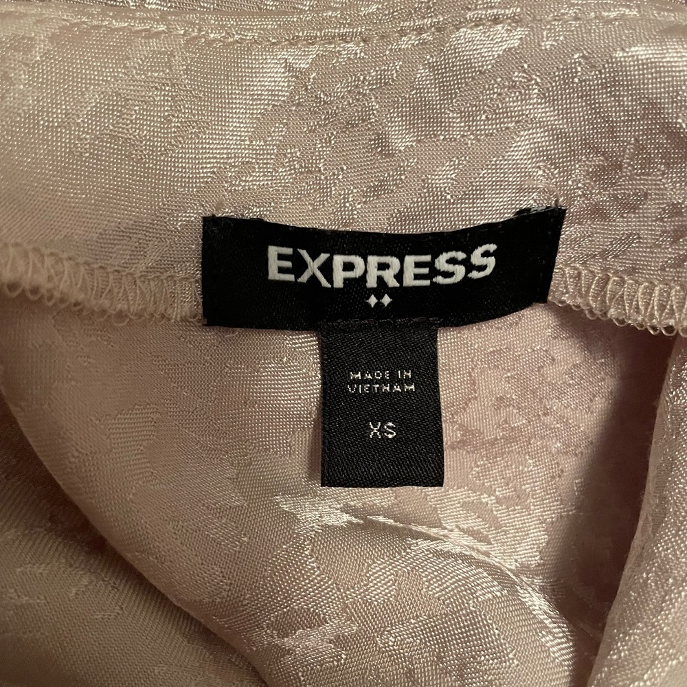 Express Dress, Extra Small, Cream Pattern Cowl Ne… - image 5